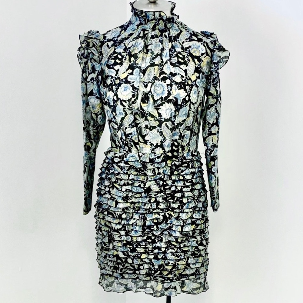 Robert Rodriguez 6 Silk Cotton Print Ruffle Dress - Picture 16 of 16